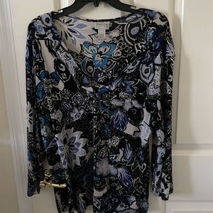 Chicos Travelers 3/4 sleeve lightweight top size 2 (large)